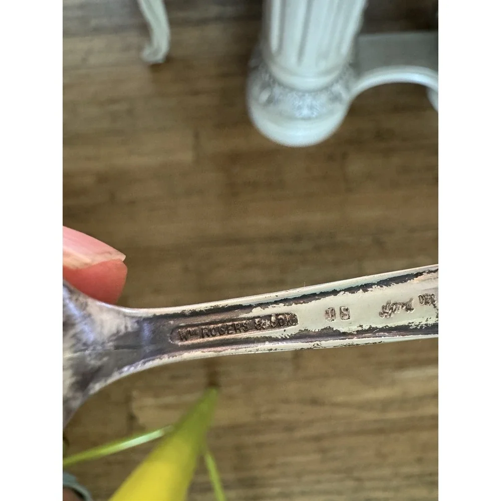 1847 Rogers Bros. Remembrance Silverplate Serving Spoons W Original Display Box